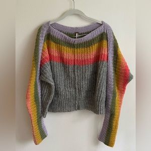 Free People Wool Multicolor Sweater